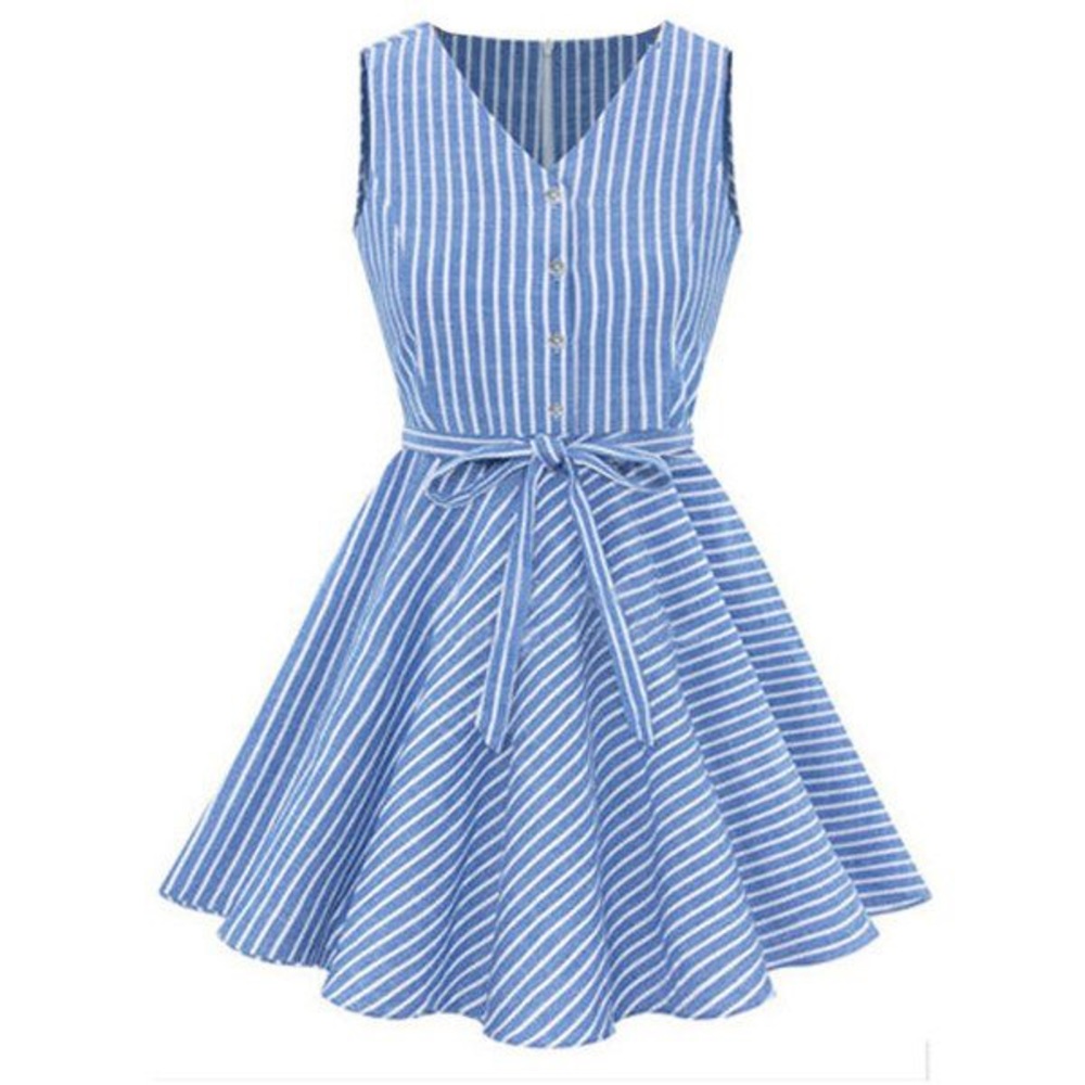 Blue Striped Dress